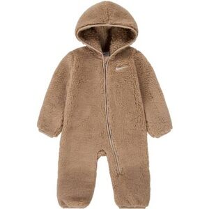 Nike Tan Fleece Kids One Piece Baby Unisex Hooded
Sherpa Coverall Size 6 Months